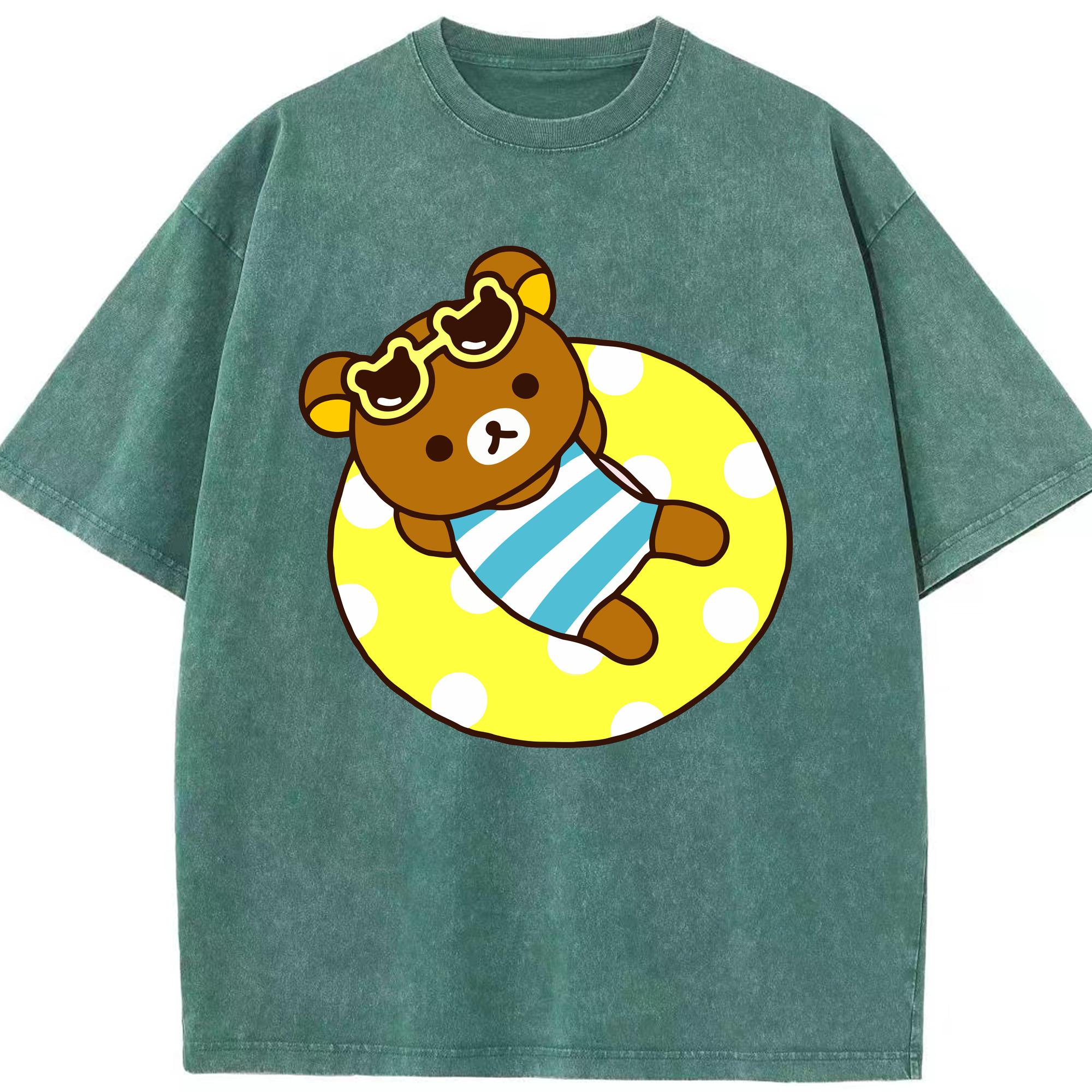 （画像用） リラックマ リラックマ キイロイトリ Rilakkuma Korilakkuma Kiiroitori 綿100% ヴィンテージ風 半袖Tシャツ（フロントプリント）